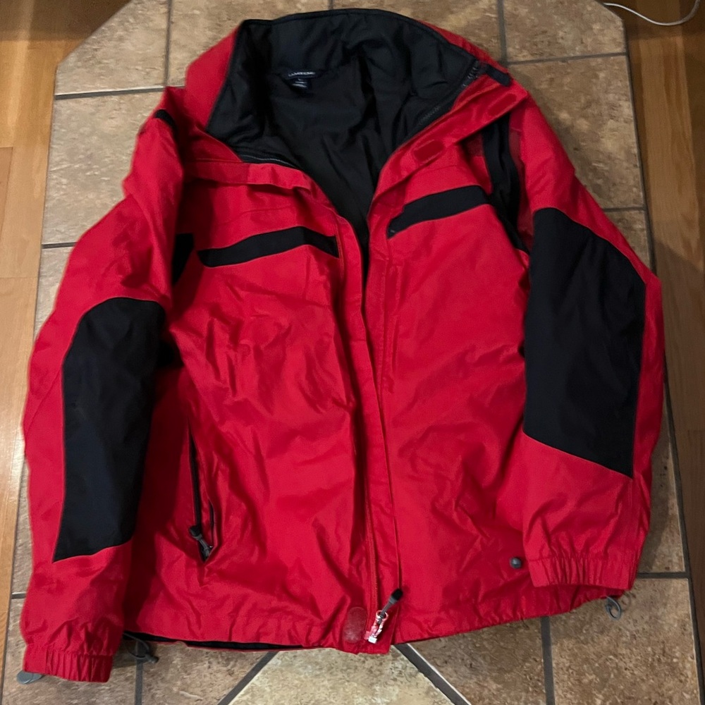 Men’s Lands End Red and Black Winter Jacket